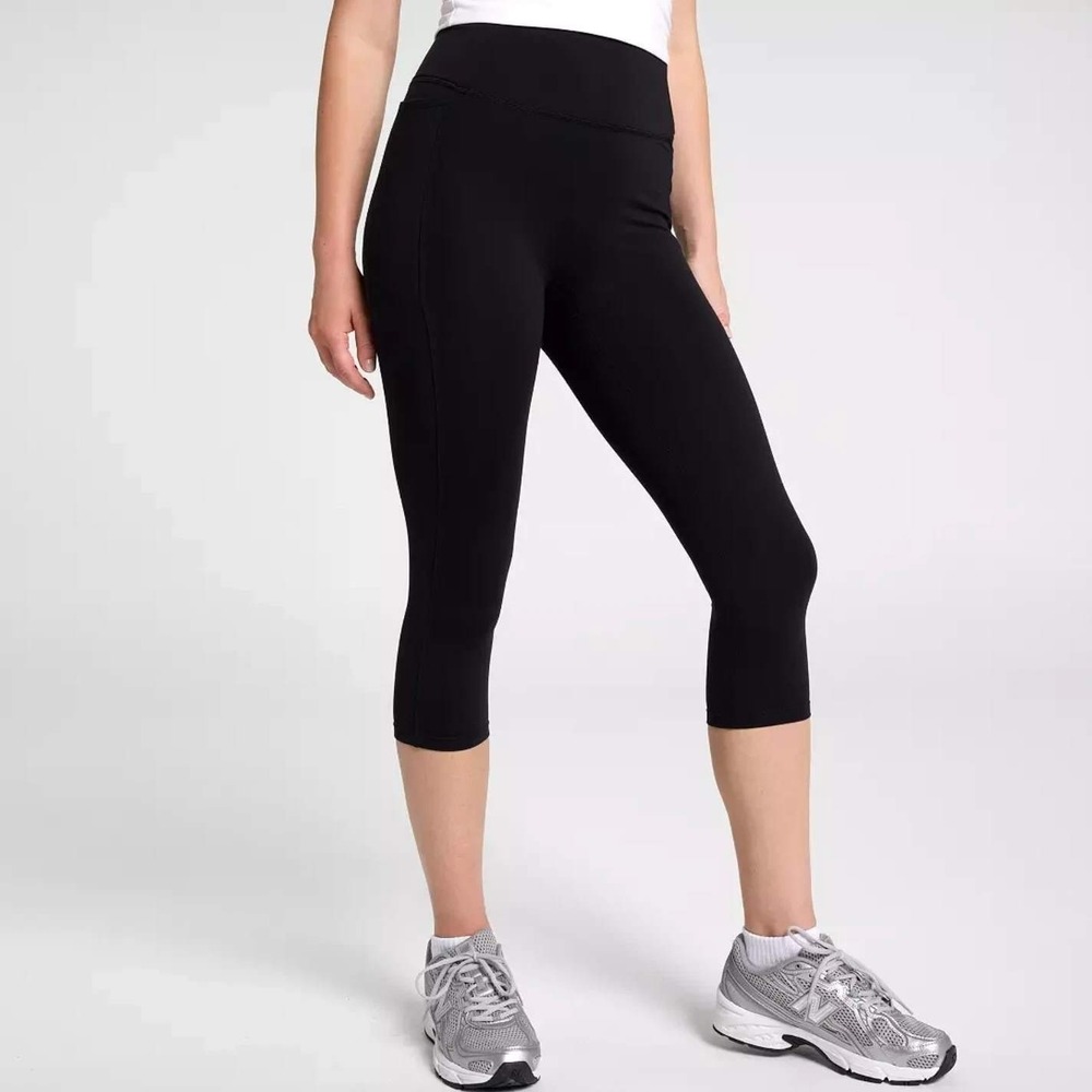 CALIA Women's Powermove High Rise‎ Knee Crop Leggings Pure Black S NWT